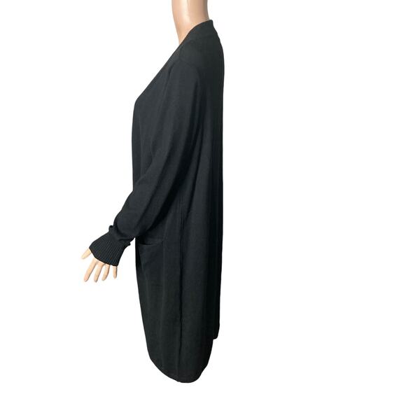 Ceny Long Cardigan Coatigan Sweater Womens Small Black Open Front Knit New - Picture 12 of 16